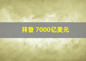 拜登 7000亿美元